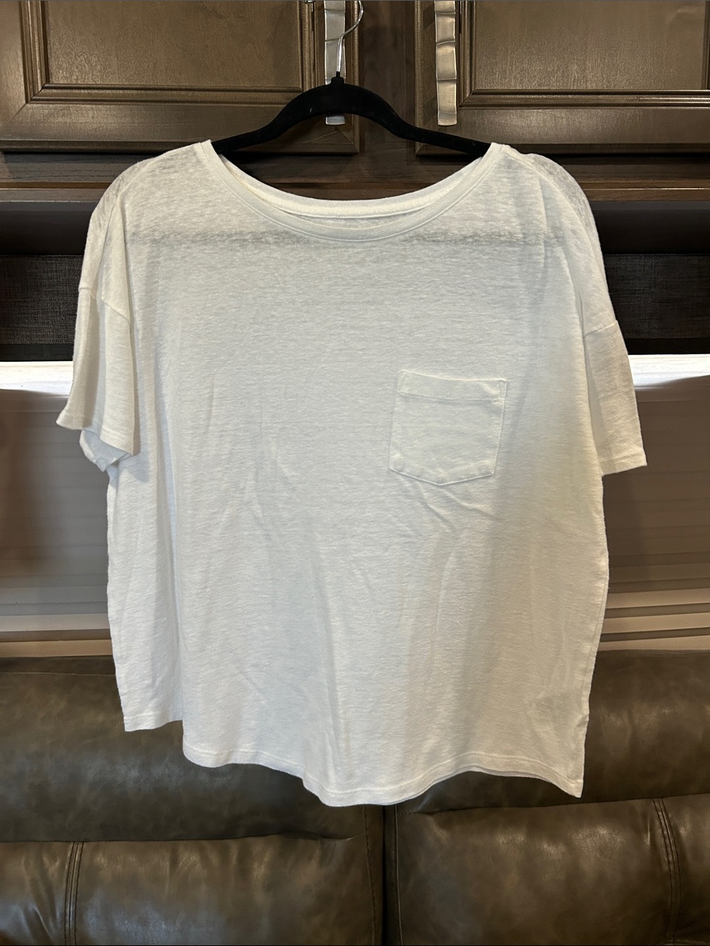 Old Navy White Short-Sleeve Pocket Tee